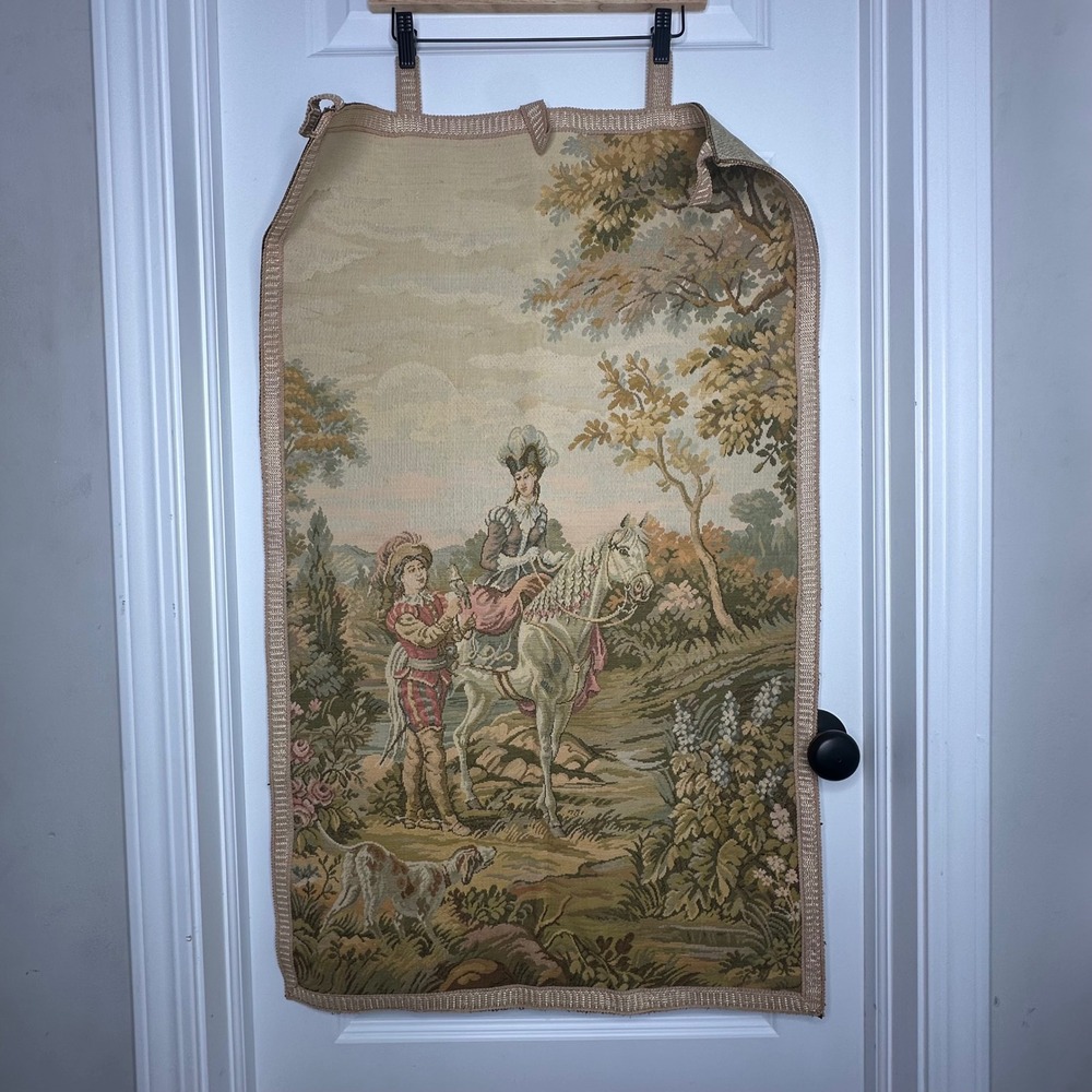 VTG French Country Tapestry Wall Hanging Cottagecore Victorian Decor Romantic